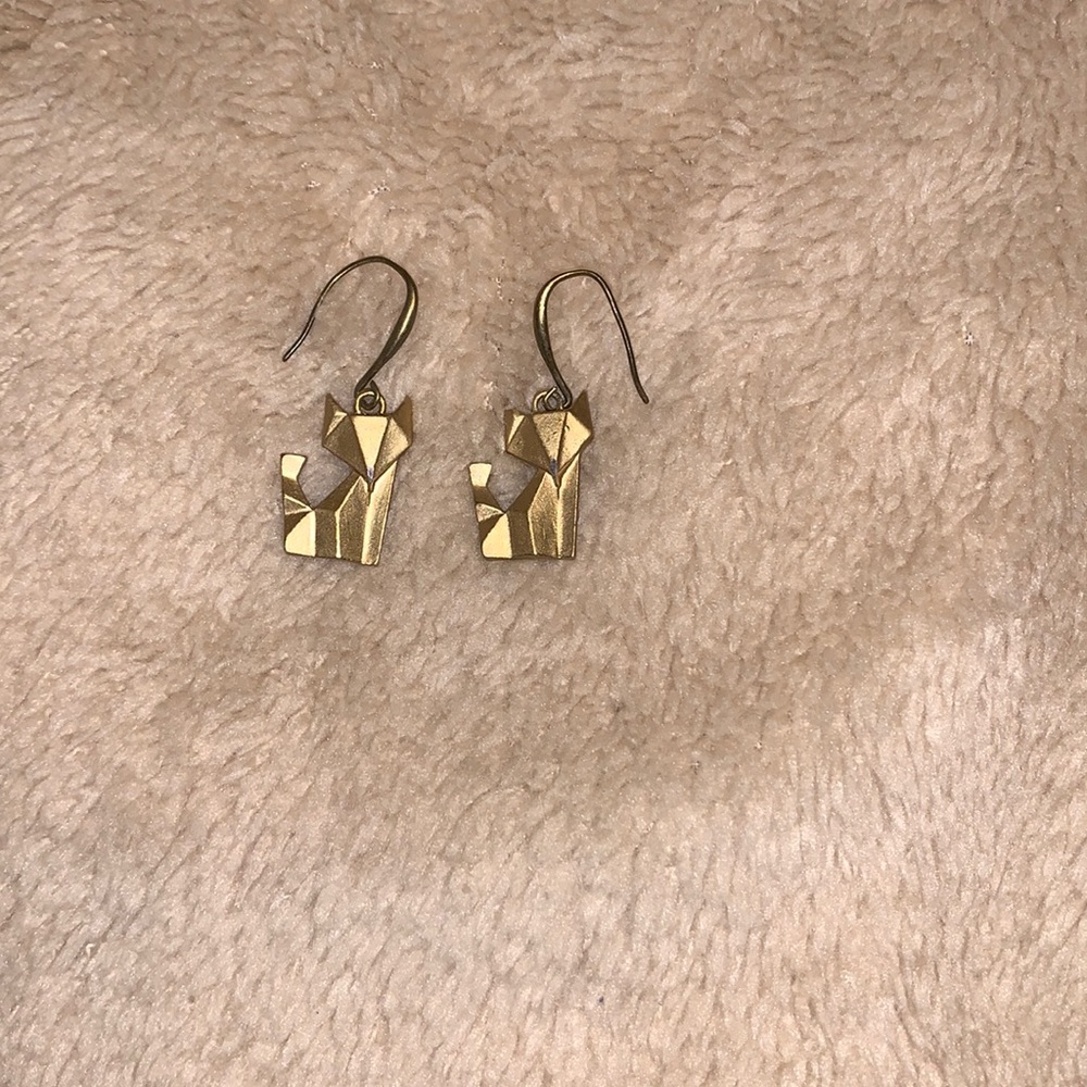 Gold fox earrings